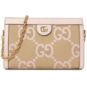 Gucci Ophidia shoulder bag jumbo GG canvas pink leather